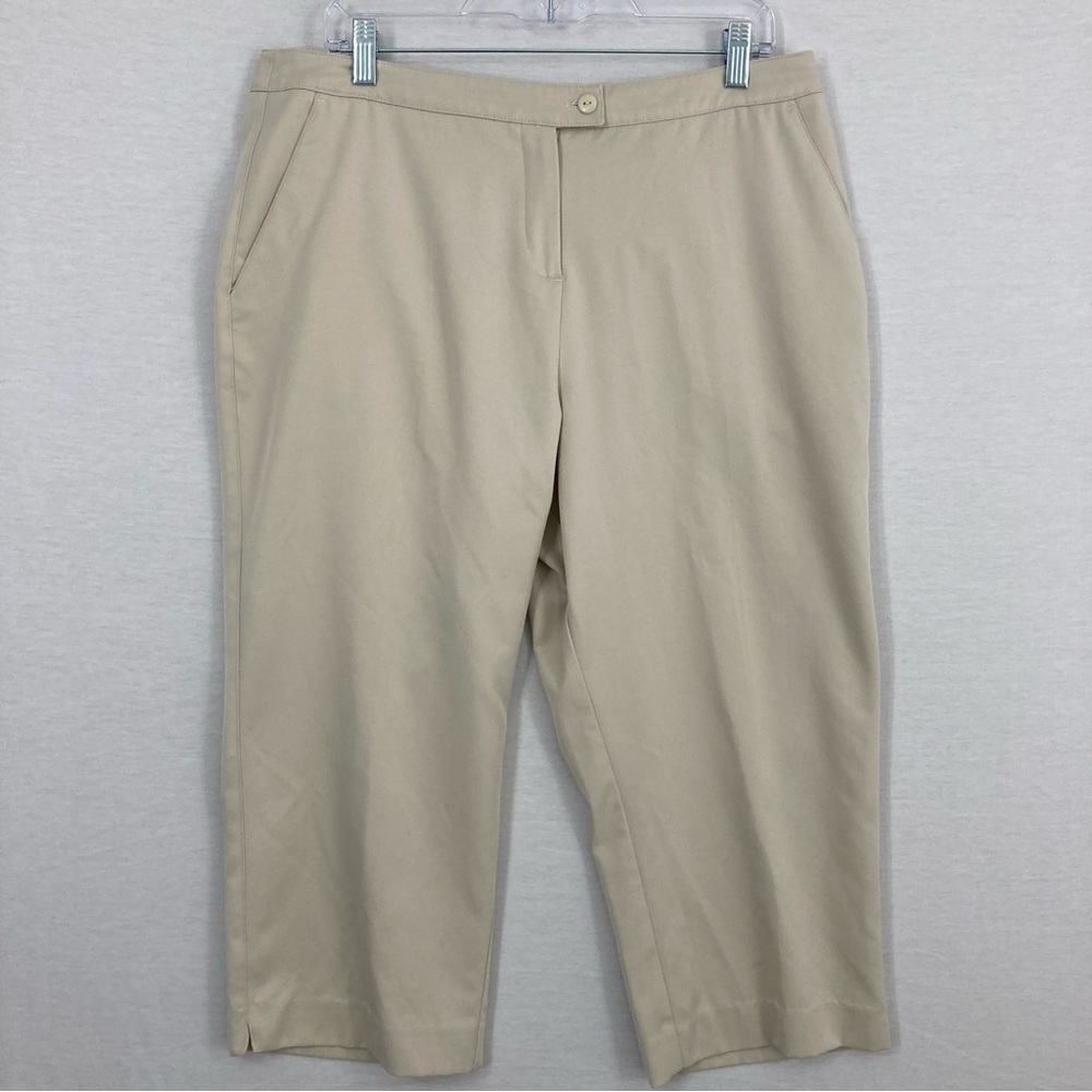 Tail Cream/Beige Lightweight Straight Leg Capri Pants size 14